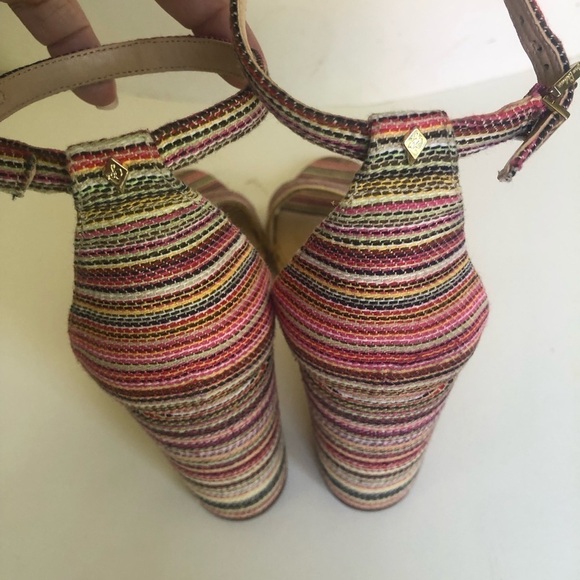 Sam Edelman Womens Yaro Striped Ankle Strap Block Heel Sandals Size 8.5 - Picture 11 of 15